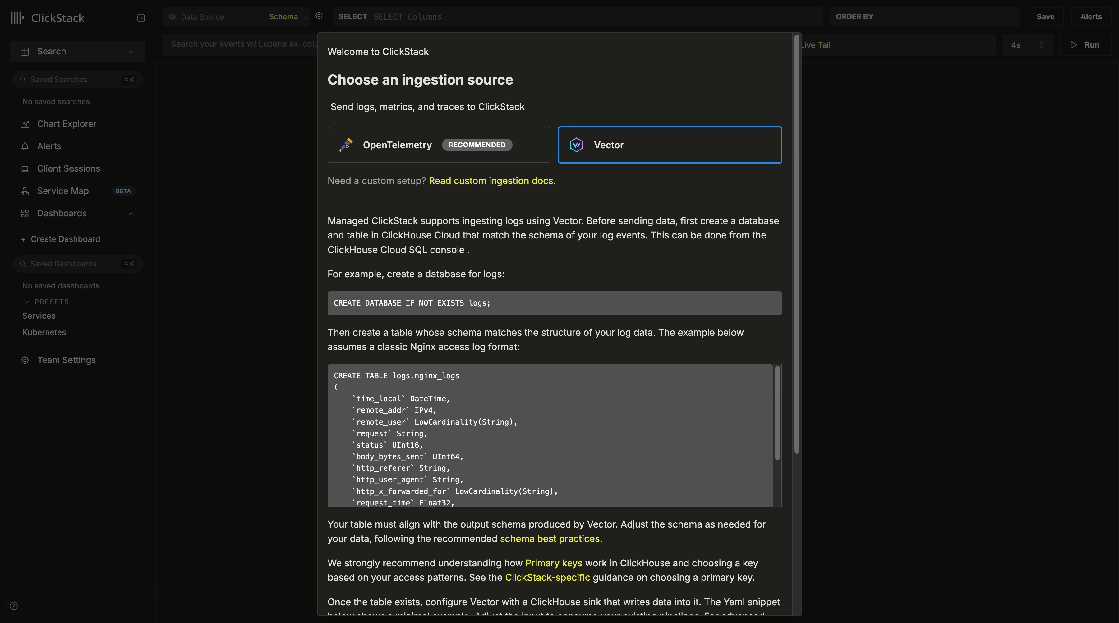 Vector configuration